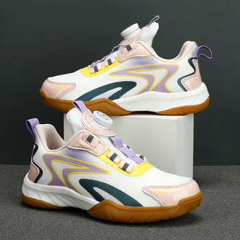 Lastele badmintonijalatsid – puuvillane ülaosa, EVA vahepõhjapane, libisemisvastane tall, madal profiil