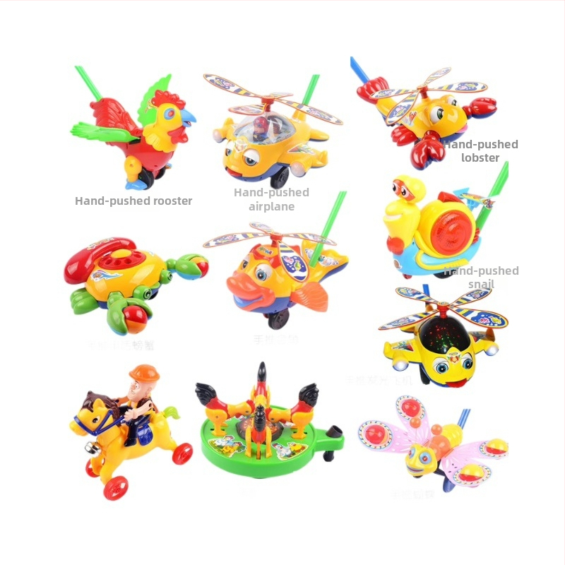 Bērnu push walker rotaļlieta ar vienas stieņa dizainu, muzikālais zvaniņš, PVC interaktīvā rotaļlieta 4–6 gadu vecumam