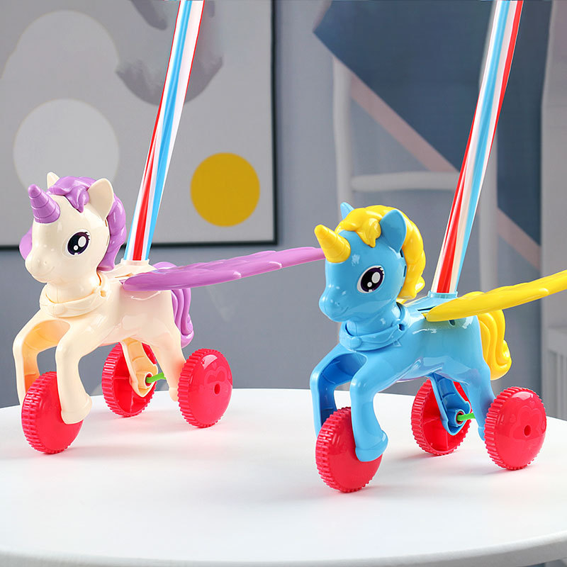 Παιχνίδι σπρώξιμο-περπάτημα για μωρά με σχεδιασμό με μια ράβδο, μουσικό καμπανάκι, διαδραστικό παιχνίδι από PVC για παιδιά 4–6 ετών