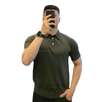 Ανδρικό πόλο με κοντό μανίκι, πλεγτό με γιακά, σχέδιο χρωματικού μπλοκ, ελαφρύ καλοκαίρι, διαπνέον πολυεστερικό μείγμα απομάκρυνσης υγρασίας