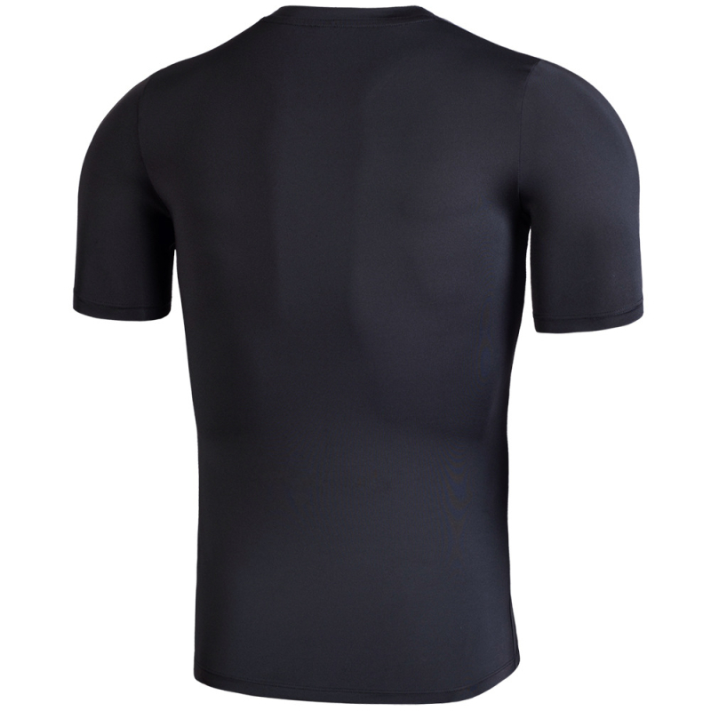 Tricou sport masculin, slim, cu mâneci scurte, decolteu în V, uscare rapidă, 95% poliester + 5% elastan, pentru antrenamentele de vară
