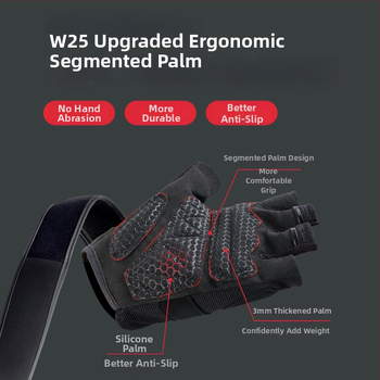 Treniruotės fitneso pirštinės su delno apsauga – neslystantis sukibimas, poliesterio pluoštas, suaugusiems, lauko fitnesui ir dviračių sportui