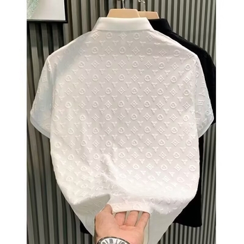 Ανδρικό πόλο με στενό κόψιμο, κοντά μανίκια, ασύμμετρο σχέδιο, πολυεστερική ύφανση (ανδρικό πόλο, στενό κόψιμο, κοντά μανίκια, ασύμμετρο σχέδιο, πολυεστερική ύφανση)