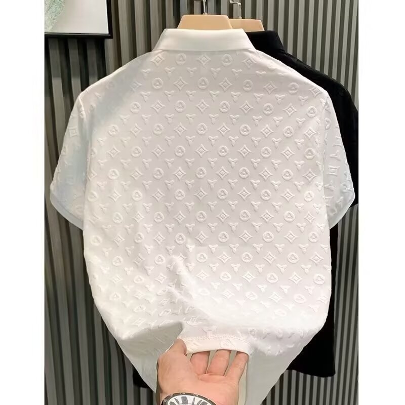 Ανδρικό πόλο με στενό κόψιμο, κοντά μανίκια, ασύμμετρο σχέδιο, πολυεστερική ύφανση (ανδρικό πόλο, στενό κόψιμο, κοντά μανίκια, ασύμμετρο σχέδιο, πολυεστερική ύφανση)