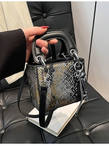 Geantă crossbody din PU, formă pătrată orizontală, fermoar, căptușeală poliester, brand Tiancai yifei