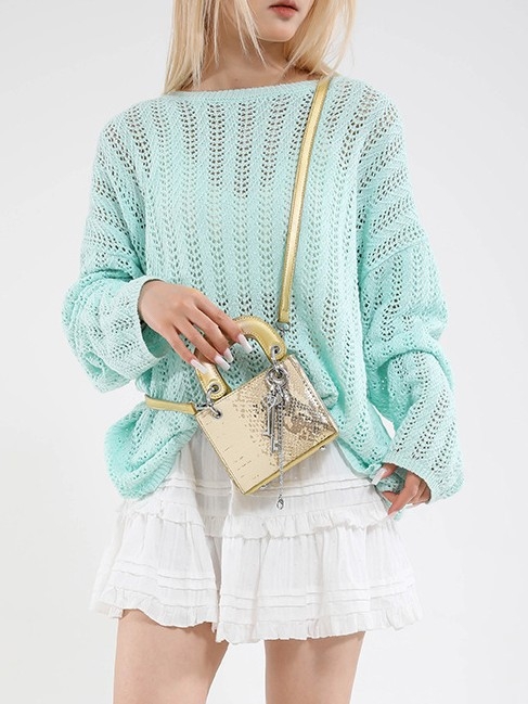 Geantă crossbody din PU, formă pătrată orizontală, fermoar, căptușeală poliester, brand Tiancai yifei