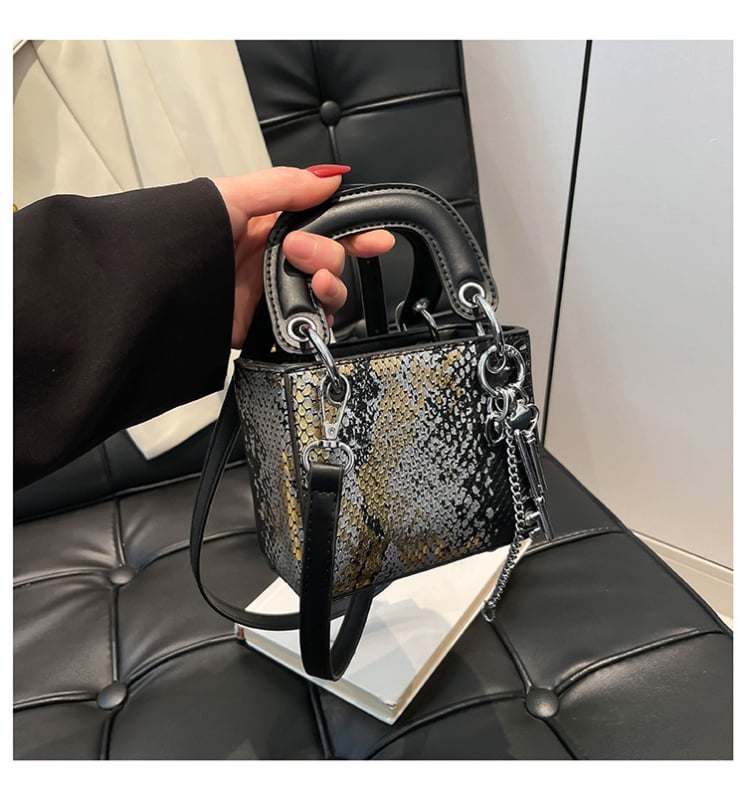 Geantă crossbody din PU, formă pătrată orizontală, fermoar, căptușeală poliester, brand Tiancai yifei