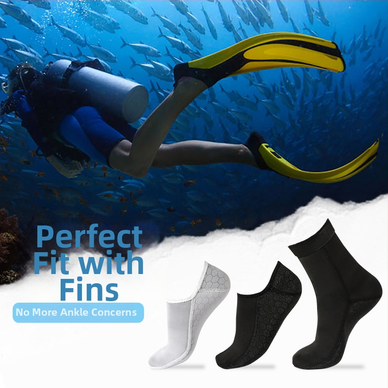 Niršanas zeķes, 3 mm, SBR materiāls, ārkārtīgi elastīgs audums, flipper zeķu stils