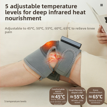 Šildantis kelio kilimėlis su vibraciniu masažu keliui ir pečiams – belaidis, 5V, 7W, 45–60°C, trys temperatūros režimai