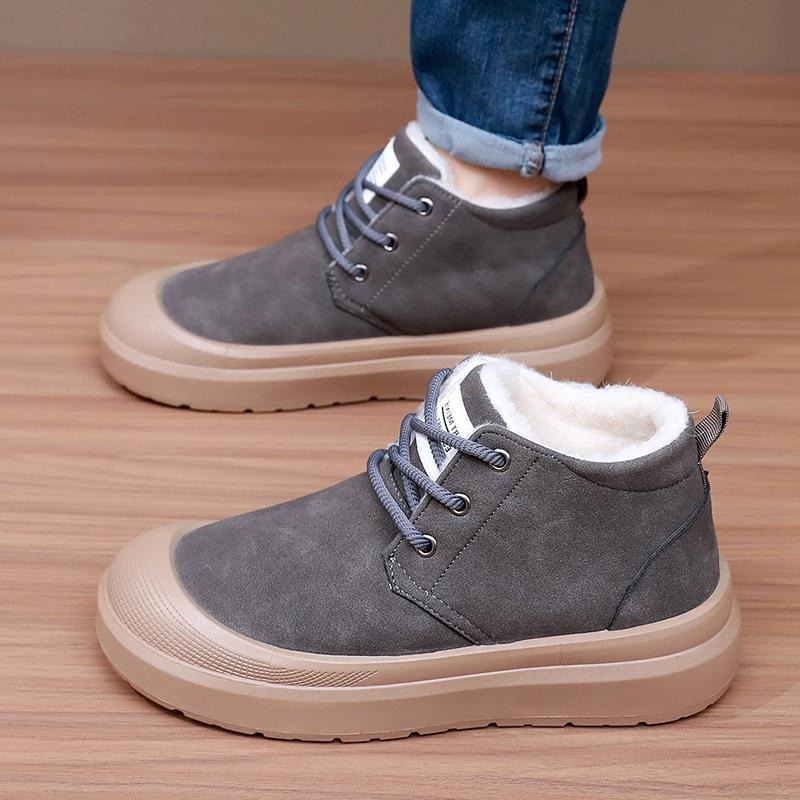 Vyriniai žieminiai sniego batai, anti-slip padas, šilta, viršus audinys, vidinė vilna, raišteliai