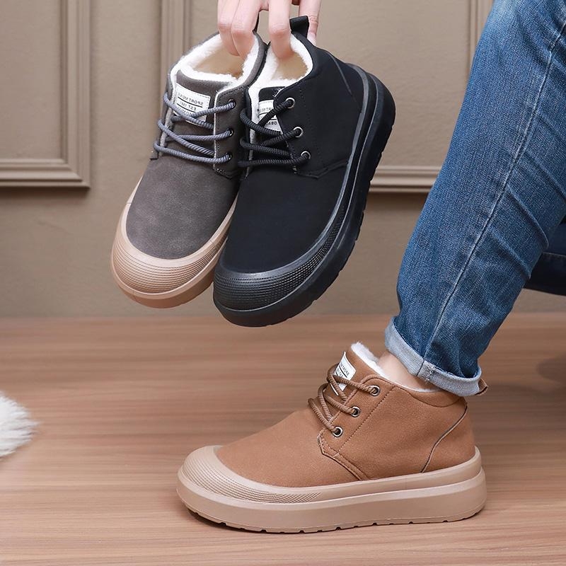 Vyriniai žieminiai sniego batai, anti-slip padas, šilta, viršus audinys, vidinė vilna, raišteliai