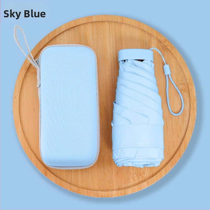 Penkių skirsnių saulės skėtis su rankiniu atidarymu, 6 rėmų, UPF > 50, 210T audinys