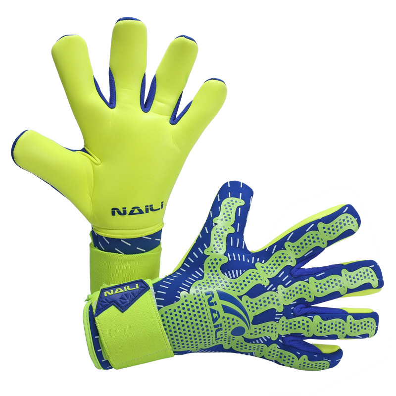 Naili profesionālas vārtsarga cimdi futbolam - latekss, pretslīdēšana, izturīgi, pirkstu aizsardzība, universāls, treniņam