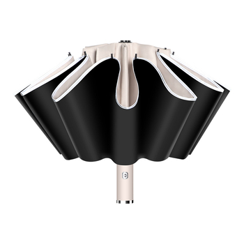 Automātisks trīsdaļīgs lietussargs ar 8 ribām, plastmasas kupols, alumīnija rokturis