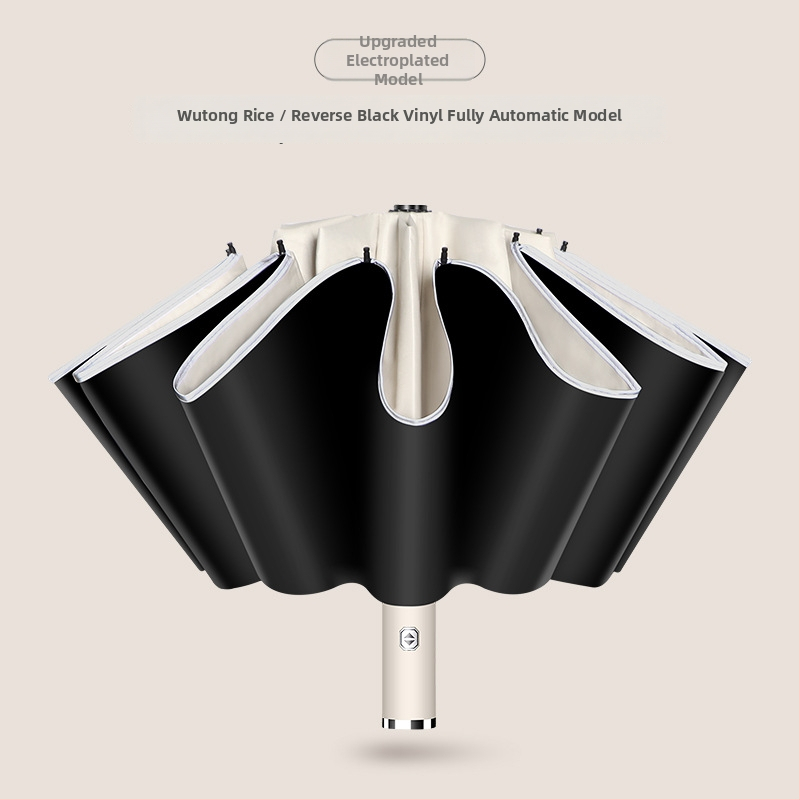 Automātisks trīsdaļīgs lietussargs ar 8 ribām, plastmasas kupols, alumīnija rokturis