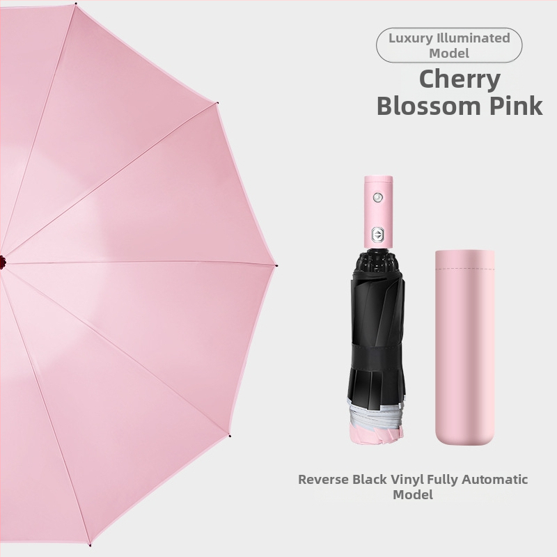 Automātisks trīsdaļīgs lietussargs ar 8 ribām, plastmasas kupols, alumīnija rokturis