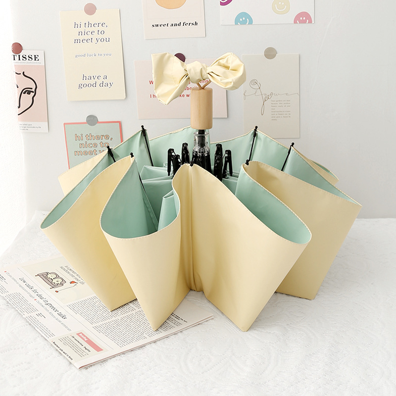 Ice Cream Color Series Sievietēm — saliekamais lietussargs UV aizsardzībai, divkārša izmantošana saulē un lietū, 8 rāmis no sakausējuma, 210T poliestera audums