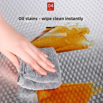 Savarankiškai klijuojamas virtuvės sienos lipdukas – iš aliuminio folijos, alyvos atsparus, ugniai atsparus ir aukštai temperatūrai atsparus, vandeniui atsparus, 1 lapas