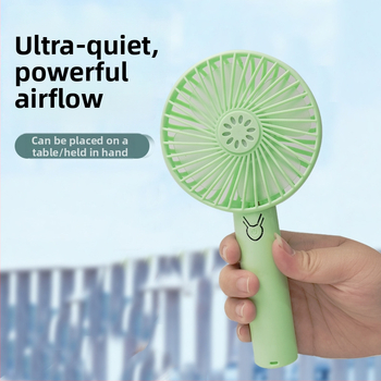 Nešiojamas lauko rankinis ventiliatorius, USB įkrovimas, tylus, 4 mentelės, 3 greičiai