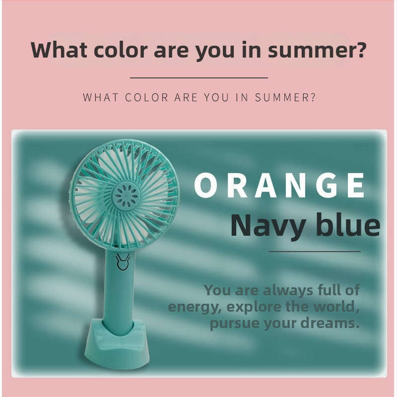 Nešiojamas lauko rankinis ventiliatorius, USB įkrovimas, tylus, 4 mentelės, 3 greičiai