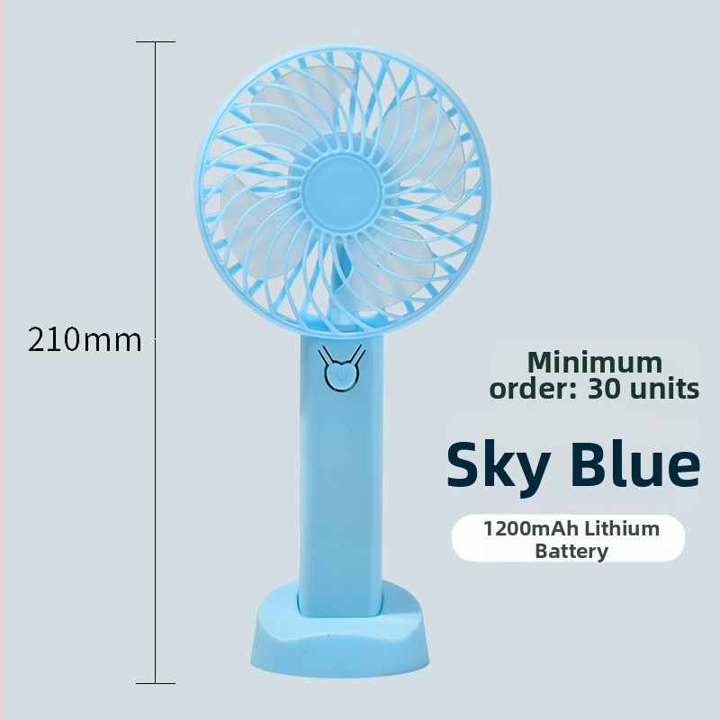 Nešiojamas lauko rankinis ventiliatorius, USB įkrovimas, tylus, 4 mentelės, 3 greičiai