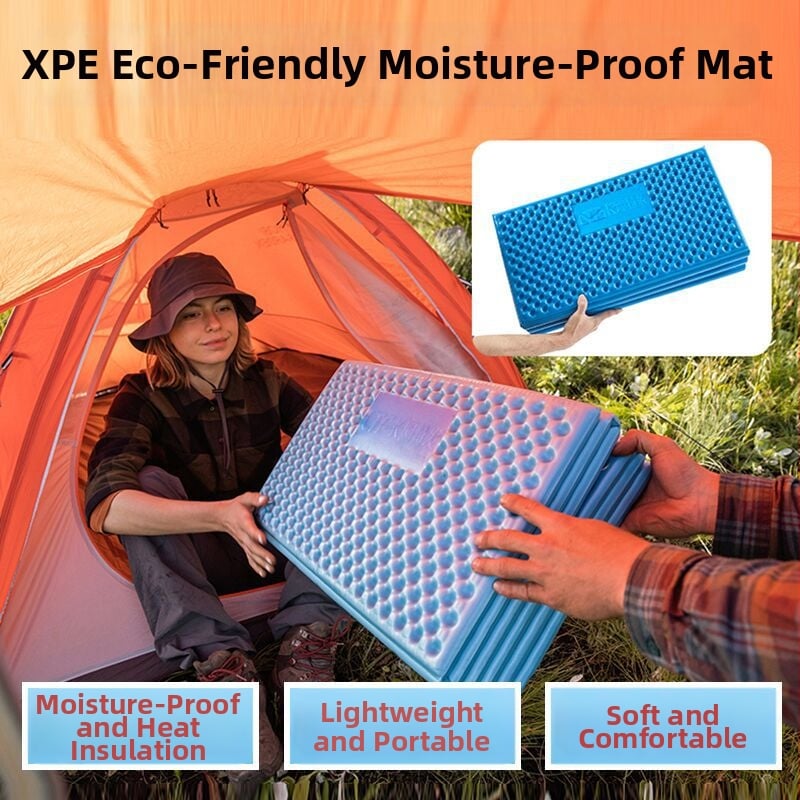 Skladaná joga podložka, hrubšia a vodeodolná na piknik v prírode; materiál PE Cotton, IXPE tkanina