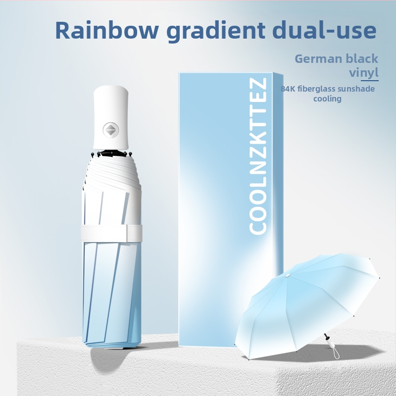 Ομπρέλα Gradient, πλήρως αυτόματη για βροχή ή ήλιο, με 8 μεταλλικά ραβδιά, ανθεκτική στον άνεμο, UPF 50+