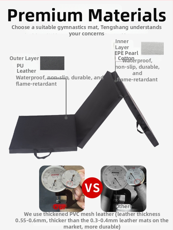 Salokāms fitnesa paklājs ar biezinātu sūkli un auduma pārklājumu, piemērots vēdera preses, kalistenikai, deju apmācībām un mājas treniņiem (1 gab.)