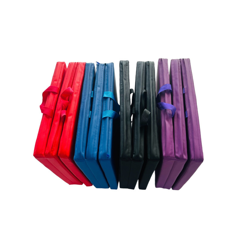 Trys dalies sulankstomas kilimėlis mankštai ir jogai su PU odos paviršiumi ir PE medvilnine įdaila, vaikams skirtas sporto apsauginis kilimėlis fitnesui ir šokiui