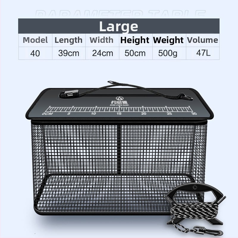 Ochranný košík na rybolov – plávajúci, rýchloschnúci, prenosný nylonový set pre morské a skalné rybolov (Značka: Fishing Manager)