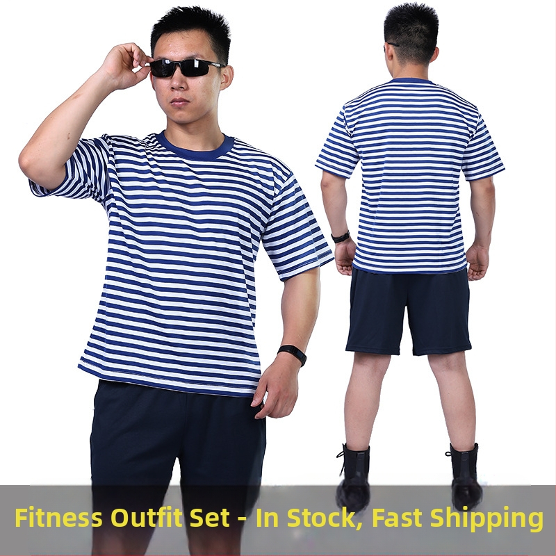 Unisex treniruotės komplektas – medvilnės mišinio, greitas džiūvimas, drėgmės valdymas, vienspalvis, vasara, marškinėliai ir šortai