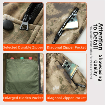 Kamufliažinės darbo aprangos komplektas su fliso pamušalu žiemai-rudenai, poliesteris, šilta ir atspari dėvėjimuisi, unisex