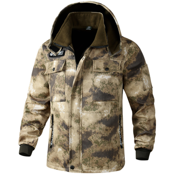 Kamufliažinės darbo aprangos komplektas su fliso pamušalu žiemai-rudenai, poliesteris, šilta ir atspari dėvėjimuisi, unisex