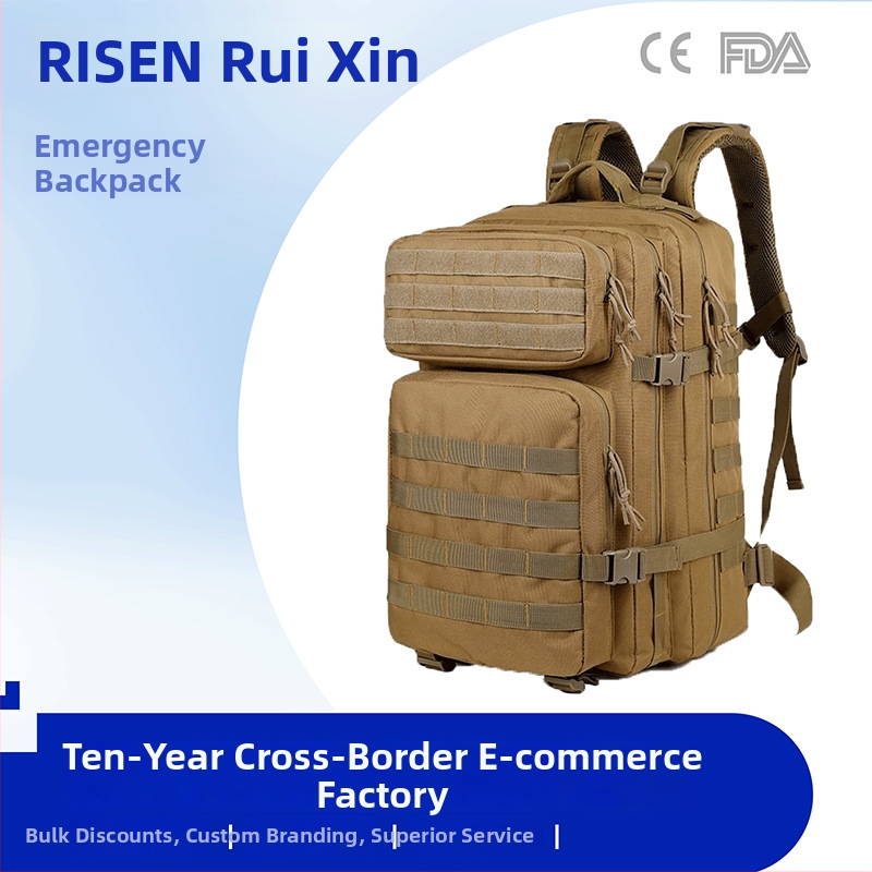 Taktiška žygio kuprinė - atspari vandeniui, atspari dėvėjimui, didelė talpa, oro pagalvės juostos, karinis maskavimas