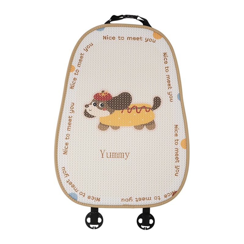 Κάλυμμα καθίσματος αυτοκινήτου - για όλες τις εποχές, χαριτωμένο σχέδιο κινούμένων σχεδίων, αναπνεύσιμο, επιφάνεια Ice Silk, γέμισμα σφουγγάρι, επίπεδο στυλ