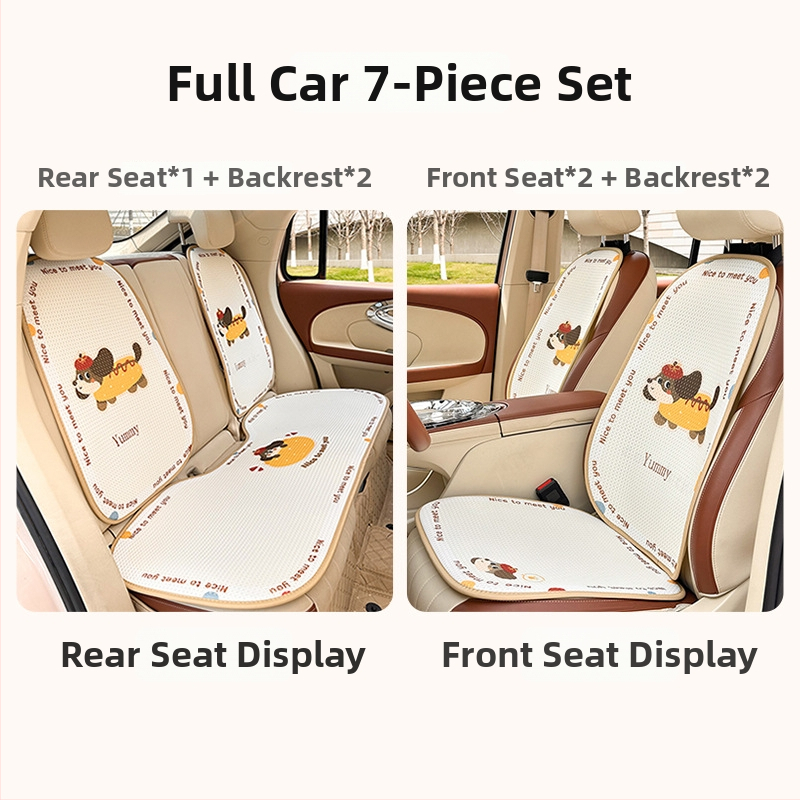 Automobilio sėdynės pagalvėlė - visiems sezonams, mielas animacinis stilius, kvėpuojanti, paviršius Ice Silk, užpildas kempinė, plokščias stilius