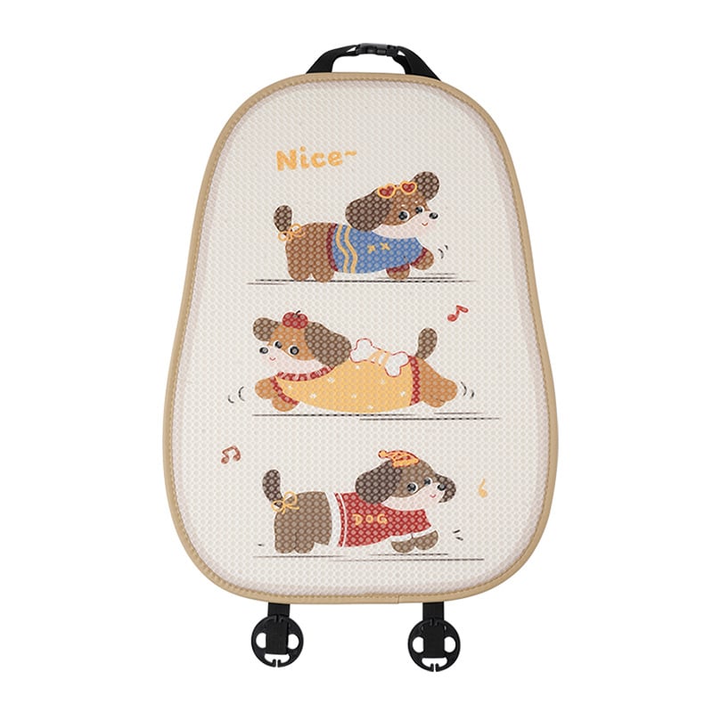 Κάλυμμα καθίσματος αυτοκινήτου - για όλες τις εποχές, χαριτωμένο σχέδιο κινούμένων σχεδίων, αναπνεύσιμο, επιφάνεια Ice Silk, γέμισμα σφουγγάρι, επίπεδο στυλ