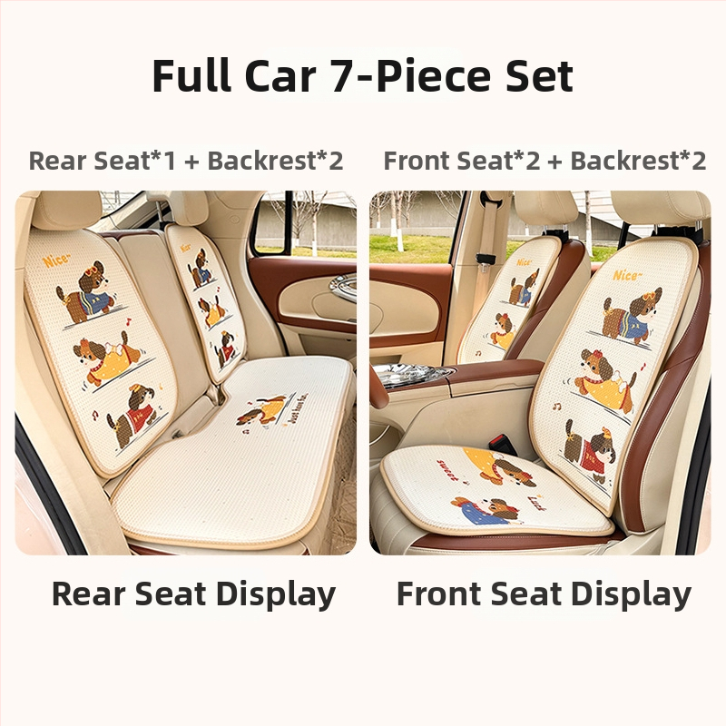 Automobilio sėdynės pagalvėlė - visiems sezonams, mielas animacinis stilius, kvėpuojanti, paviršius Ice Silk, užpildas kempinė, plokščias stilius