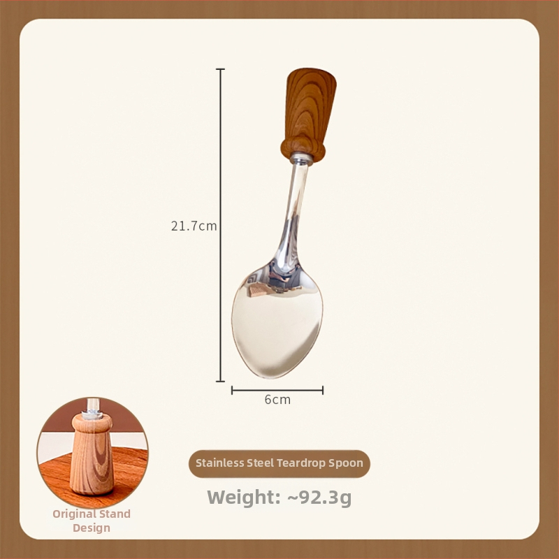 Virtuvės špatučių rinkinys su imitacine medžio rankena (Prekės ženklas: Platinum; Medžiaga: 201+410+PP; Funkcija: neprilimpančios paviršius; Stilius: senovinis, retro)