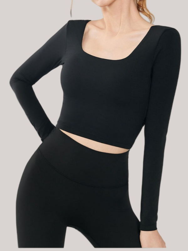 Ženski top za jogu s dugim rukavima, prozračan, uski kroj; materijal: Spandex; sastav materijala: 20%; podstava: Spandex; sastav podstav: 20%; model: MZ-214.