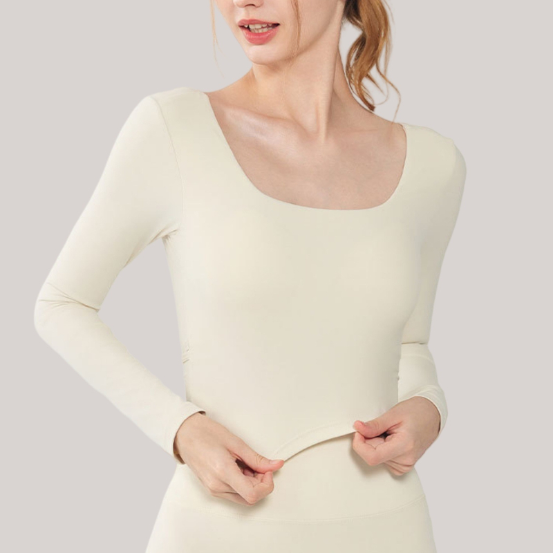 Ženski top za jogu s dugim rukavima, prozračan, uski kroj; materijal: Spandex; sastav materijala: 20%; podstava: Spandex; sastav podstav: 20%; model: MZ-214.