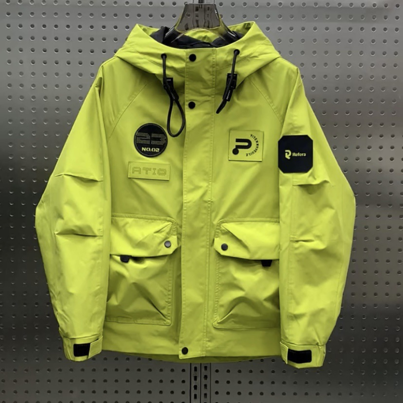 Jachetă pentru bărbați, primăvară- toamnă, cu glugă, stil coreean, croială Slim, fermoar, guler înălțat, țesătură Oxford poliester