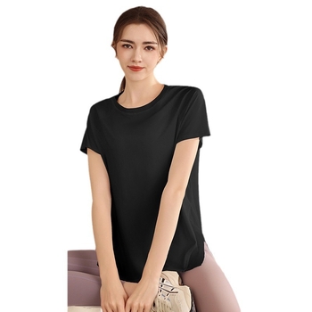 Ženski sport tops s opuštenim krojem, kratki rukav, za jogu i fitness, poliester-spandeks mješavina 80%/20%, 2024 izdanje