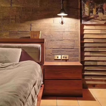 Antik tégla falpanel PU felülettel, fa mintázat, Európai klasszikus stílus, matt felület, poliuretán kivitelezés