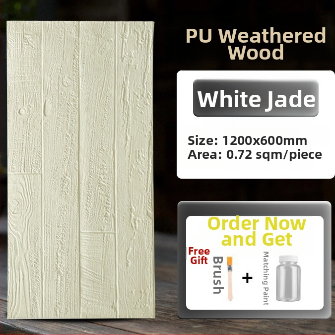 Antikinės plytos sienų plokštė su PU medienos imitacija, Europos klasikinis stilius, matinis paviršius, poliuretano gaminys