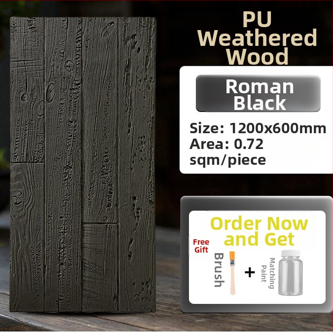 Antikinės plytos sienų plokštė su PU medienos imitacija, Europos klasikinis stilius, matinis paviršius, poliuretano gaminys