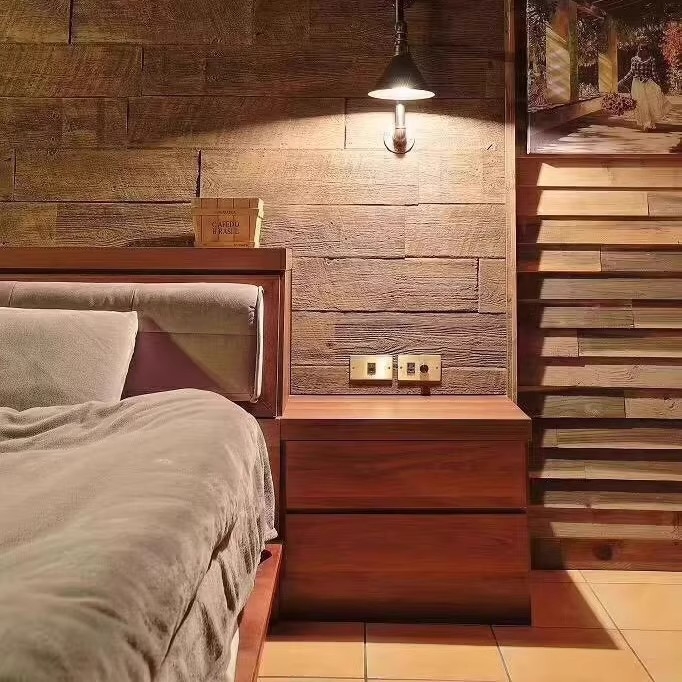 Antik tégla falpanel PU felülettel, fa mintázat, Európai klasszikus stílus, matt felület, poliuretán kivitelezés