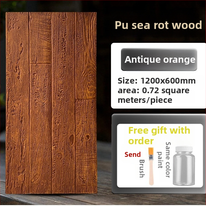 Antikinės plytos sienų plokštė su PU medienos imitacija, Europos klasikinis stilius, matinis paviršius, poliuretano gaminys