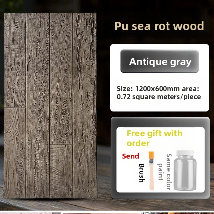 Antikinės plytos sienų plokštė su PU medienos imitacija, Europos klasikinis stilius, matinis paviršius, poliuretano gaminys