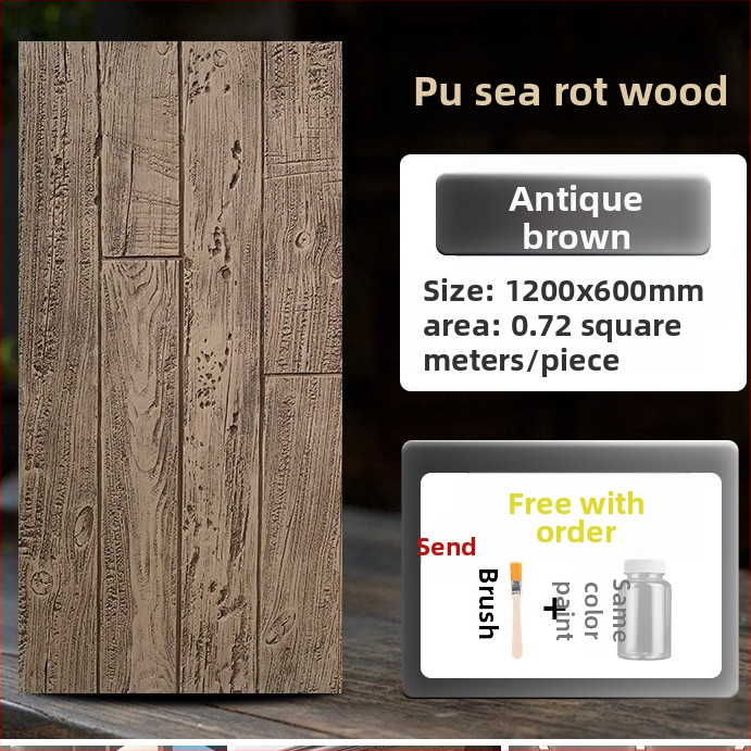 Antikinės plytos sienų plokštė su PU medienos imitacija, Europos klasikinis stilius, matinis paviršius, poliuretano gaminys